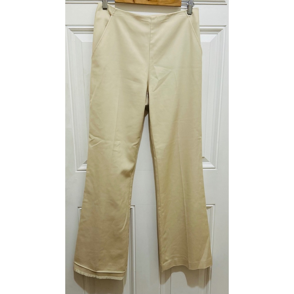Trina Turk Los Angeles Cream Beige Flare Leg‎ Career Dress Pants Size 8